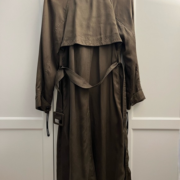 Babaton Olive Green Double-Breasted Trench Coat - Picture 2 of 2